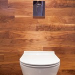 Wooden small toilet interior